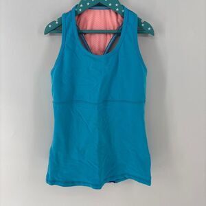 Ivivva by Lululemon Kids Blue Pink Keep Ur Cool Racerback Tank Top Size 14